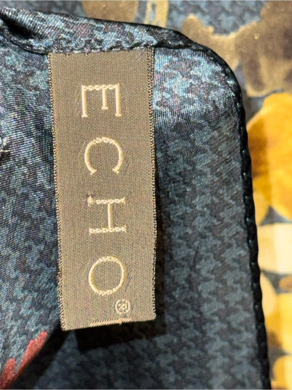 ECHO Floral Blue scarf silk Yellow & Red Flowers